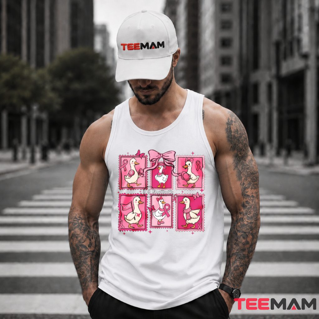 Pink Ribbon Duck Stamp Collage Awareness Tank Top Pink Ribbon Duck Stamp Collage Awareness Tank Top