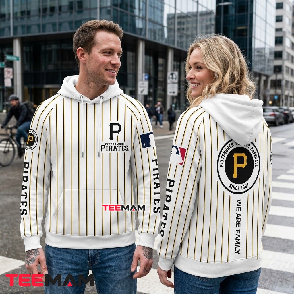 Pittsburgh Pirates 3D Hoodie Pinstripe White We Are Family Back Pittsburgh Pirates 3D Hoodie Pinstripe White We Are Family Back