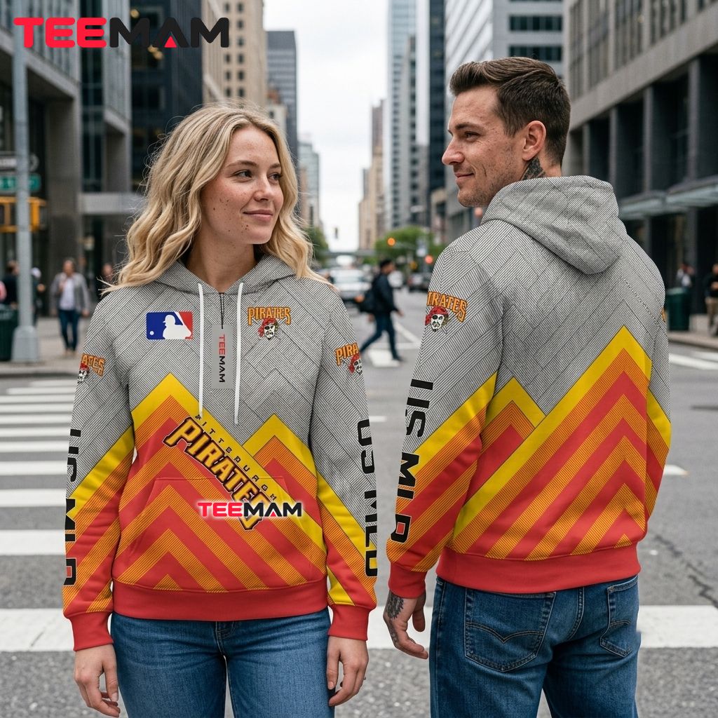 Pittsburgh Pirates All Over Print 3D Hoodie Chevron Gradient MLB Back Pittsburgh Pirates All Over Print 3D Hoodie Chevron Gradient MLB Back
