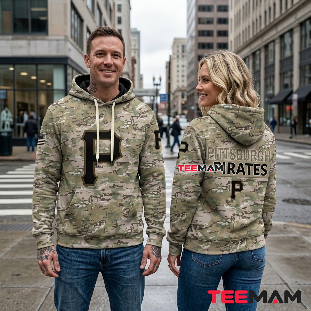 Pittsburgh Pirates All Over Print 3D Hoodie Desert Camo Pattern Back Pittsburgh Pirates All Over Print 3D Hoodie Desert Camo Pattern Back