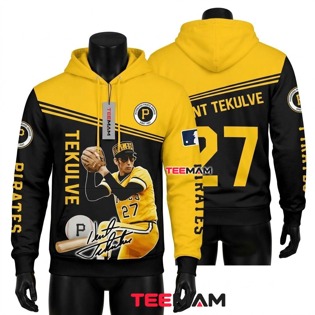 Pittsburgh Pirates All Over Print 3D Hoodie Kent Tekulve 27 Player Portrait Front
