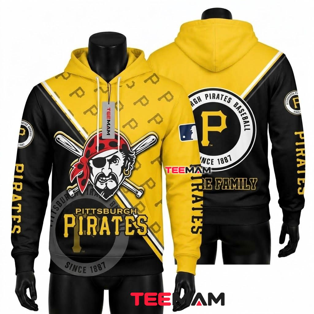 Pittsburgh Pirates All Over Print 3D Hoodie Since 1887 Pirate Mascot Front