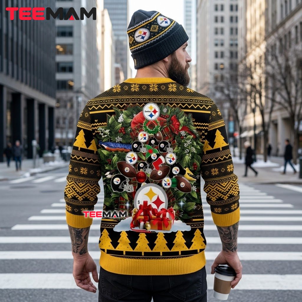 Pittsburgh Steelers Ugly Christmas Sweater Ornament Tree Gifts Design Version 3 Pittsburgh Steelers Ugly Christmas Sweater Ornament Tree Gifts Design Version 3
