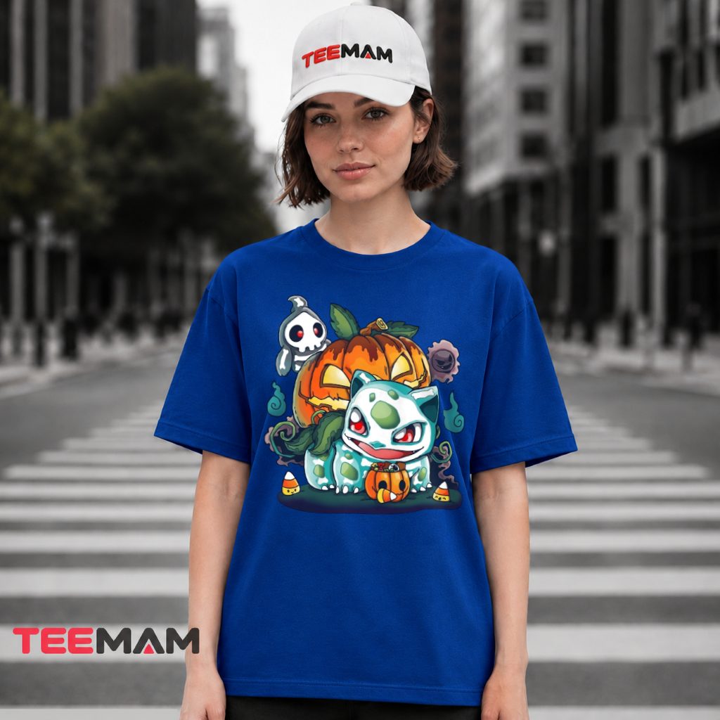 Pokemon Halloween Bulbasaur Duskull Pumpkin T-Shirt