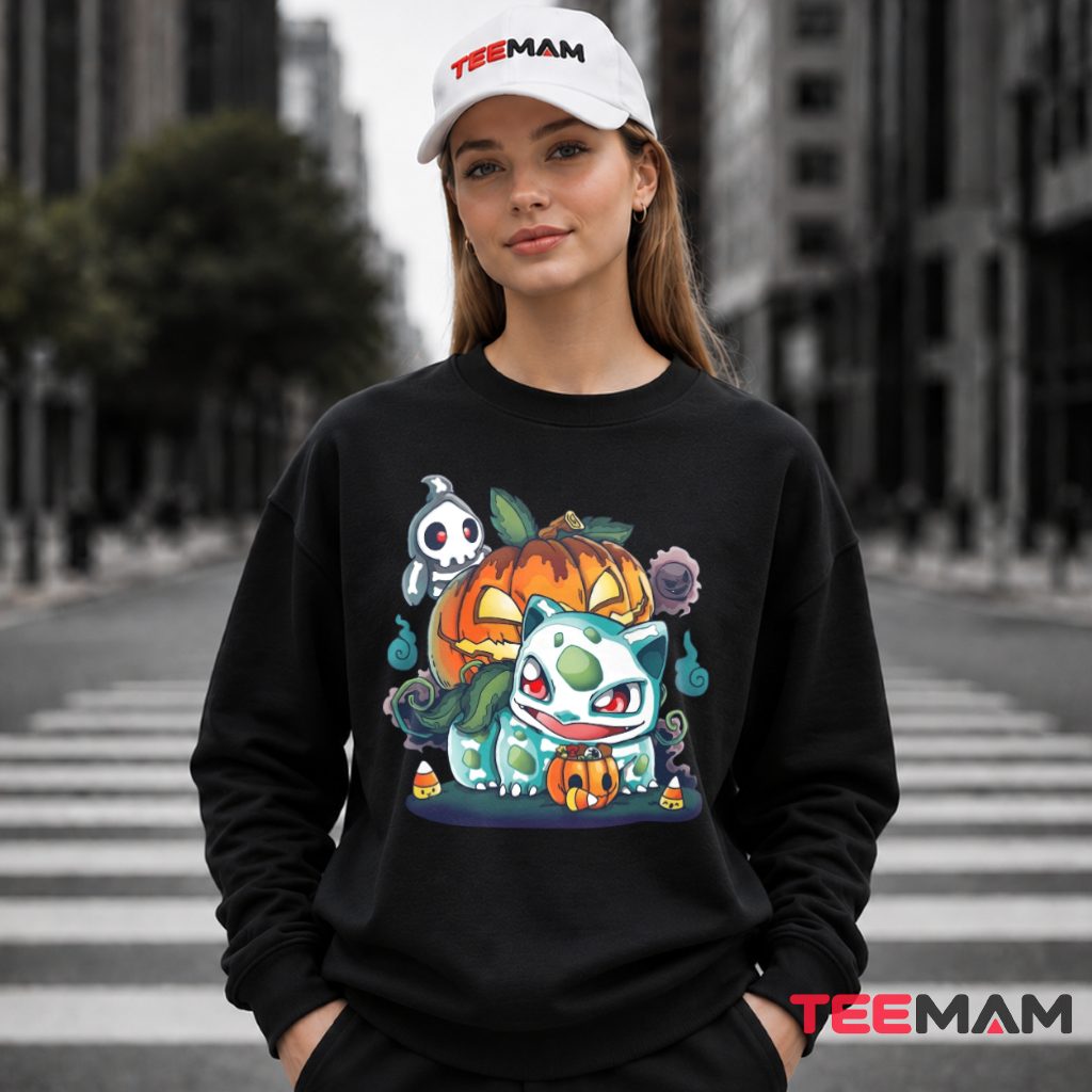 Pokemon Halloween Bulbasaur Duskull Pumpkin Long Sleeve Pokemon Halloween Bulbasaur Duskull Pumpkin Long Sleeve