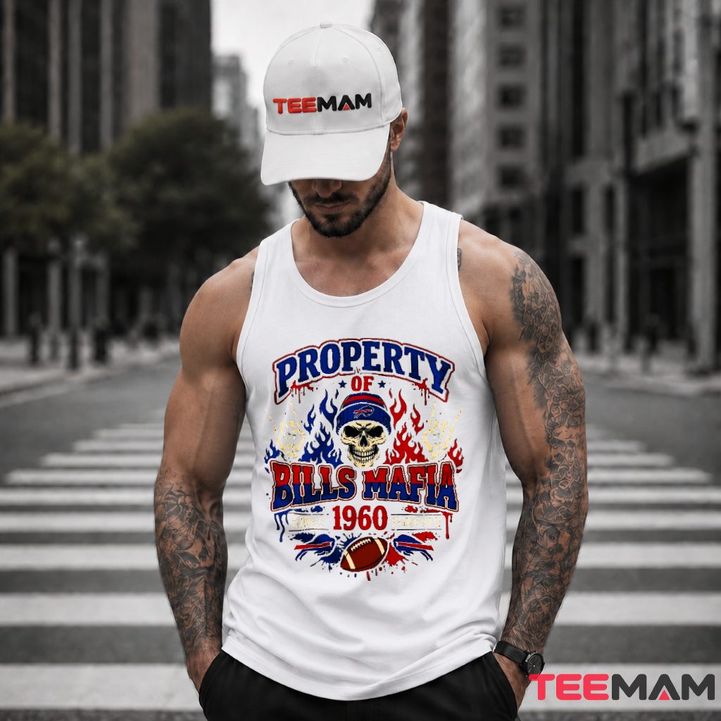 Property Of Bills Mafia Skull Flame Tank Top Property Of Bills Mafia Skull Flame Tank Top