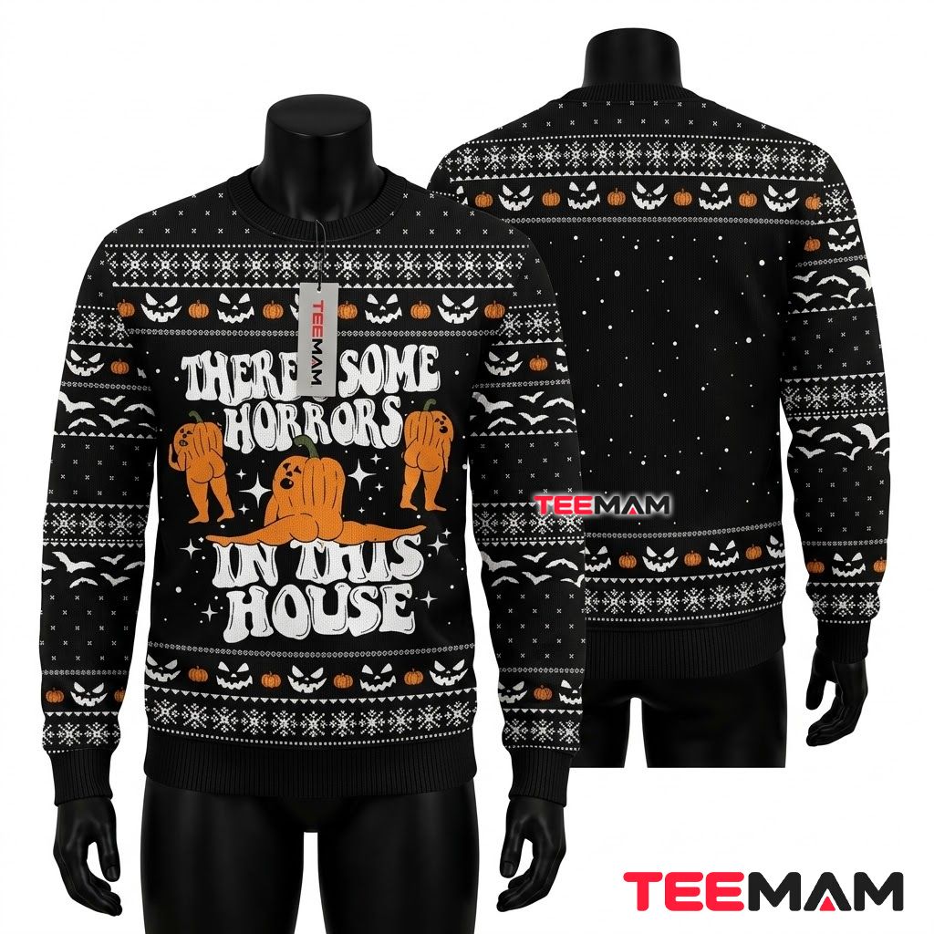 Pumpkin Ugly Halloween Sweater Some Horrors In House Front