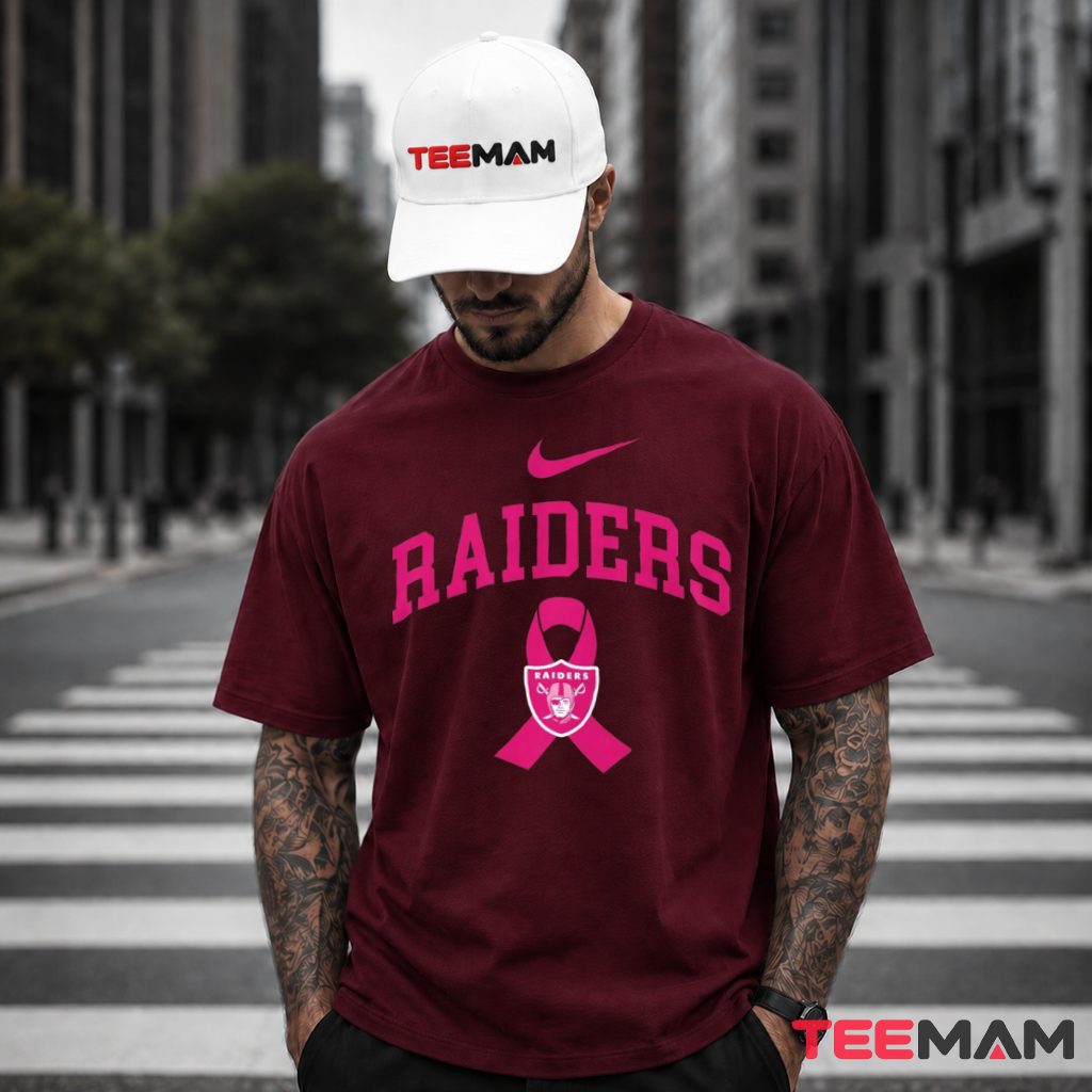 Raiders Breast Cancer Pink Ribbon T-Shirt