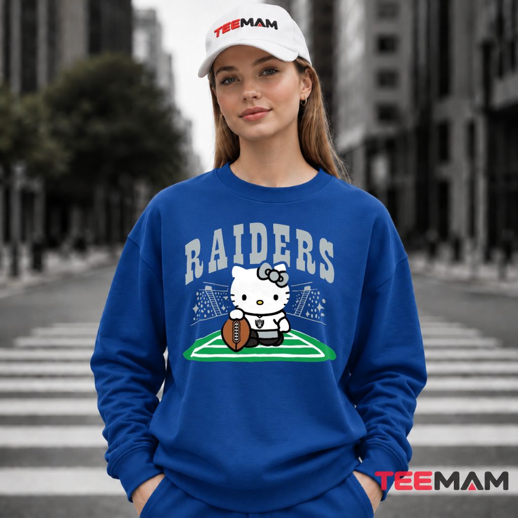 Raiders Hello Kitty Stadium Football Long Sleeve Raiders Hello Kitty Stadium Football Long Sleeve