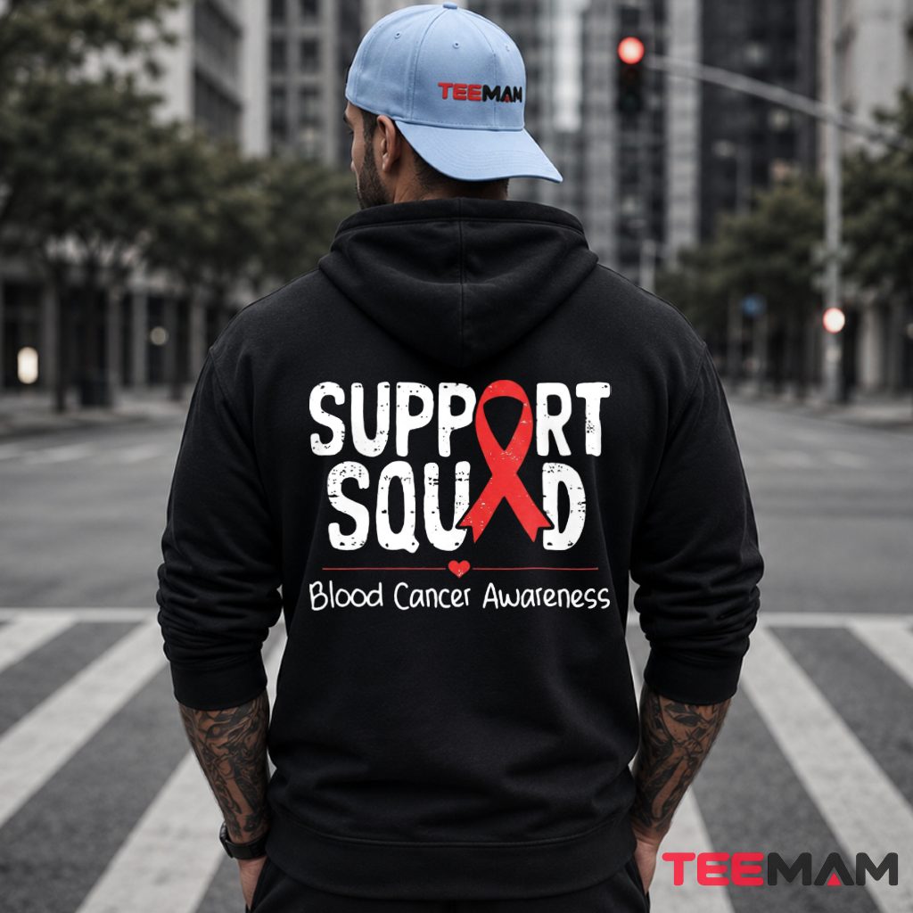 Red Ribbon Solidarity Blood Cancer Awareness Hoodie Red Ribbon Solidarity Blood Cancer Awareness Hoodie
