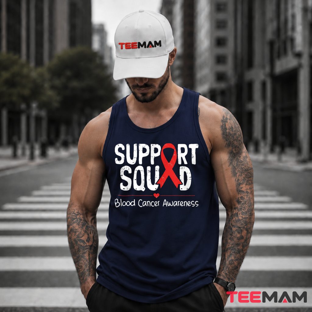 Red Ribbon Solidarity Blood Cancer Awareness Tank Top Red Ribbon Solidarity Blood Cancer Awareness Tank Top