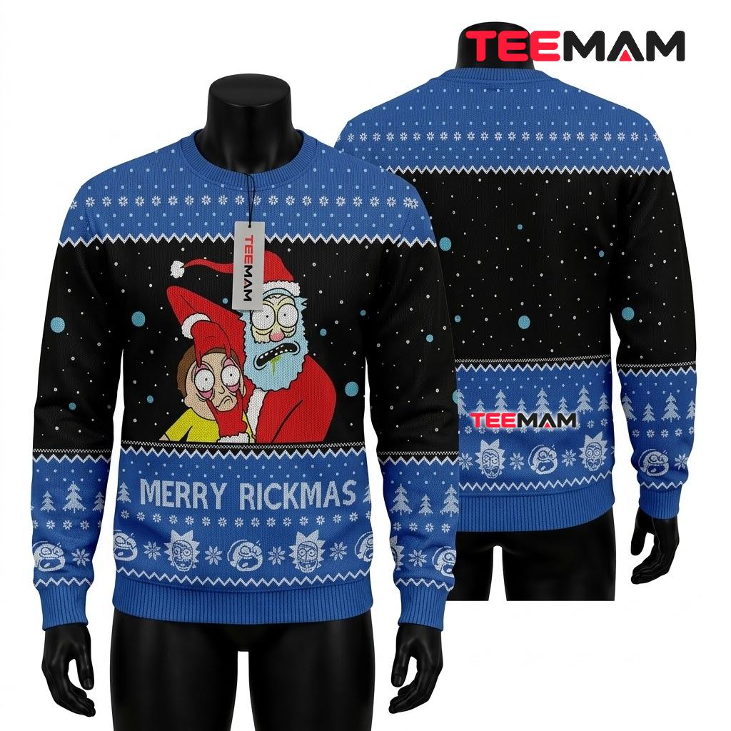 Rick And Morty Ugly Christmas Sweater Merry Rickmas Front