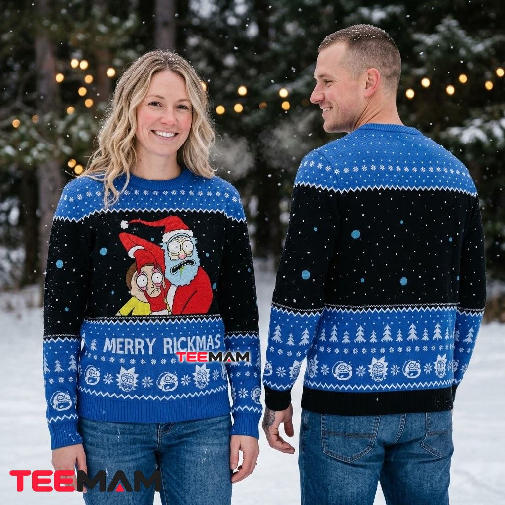 Rick And Morty Ugly Christmas Sweater Merry Rickmas Back Rick And Morty Ugly Christmas Sweater Merry Rickmas Back