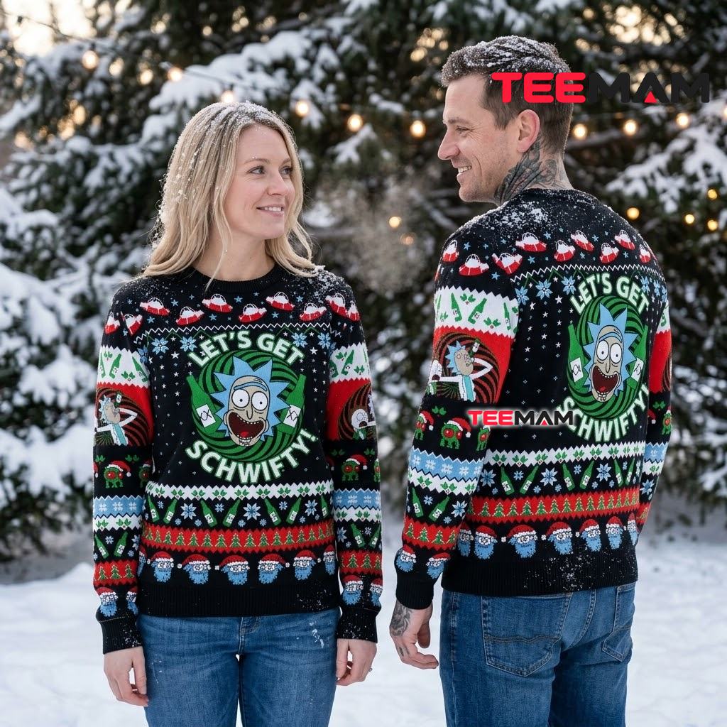 Rick Sanchez Ugly Christmas Sweater Lets Get Schwifty Back Rick Sanchez Ugly Christmas Sweater Lets Get Schwifty Back