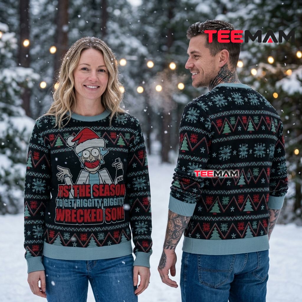 Rick Sanchez Ugly Christmas Sweater Tis The Season To Get Wrecked Back Rick Sanchez Ugly Christmas Sweater Tis The Season To Get Wrecked Back