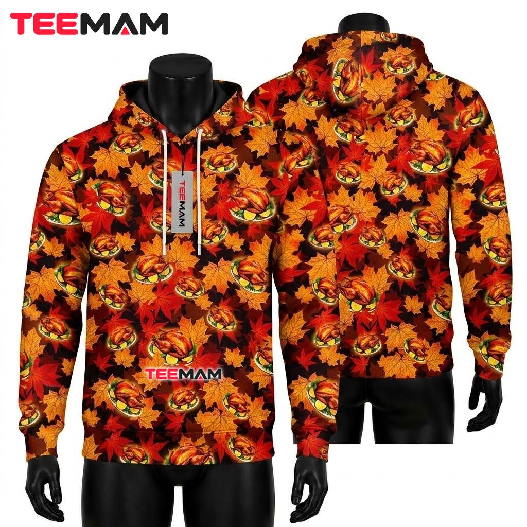 Roasted Turkey Thanksgiving 3D Hoodie Front