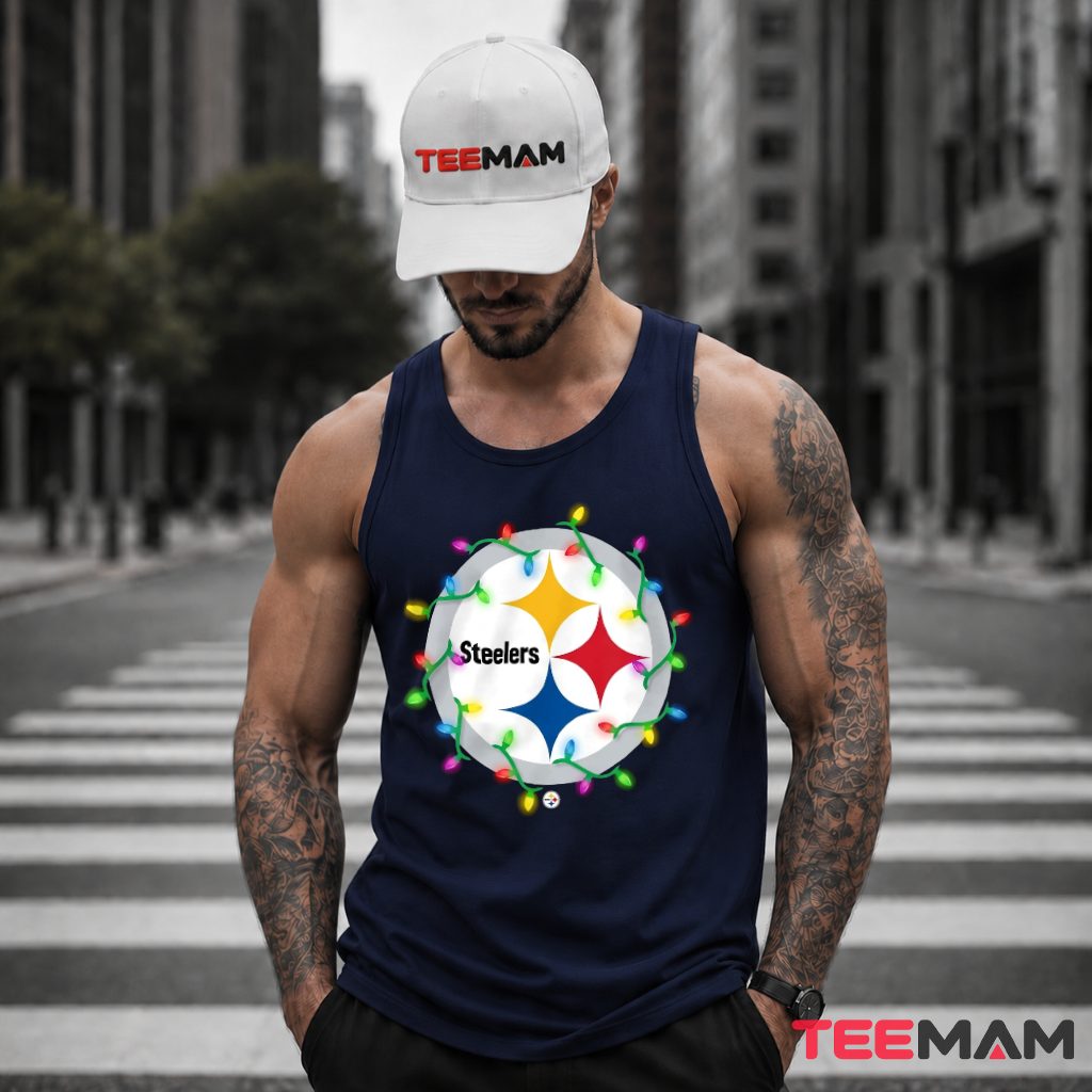 Steelers Christmas Lights Logo Tank Top Steelers Christmas Lights Logo Tank Top