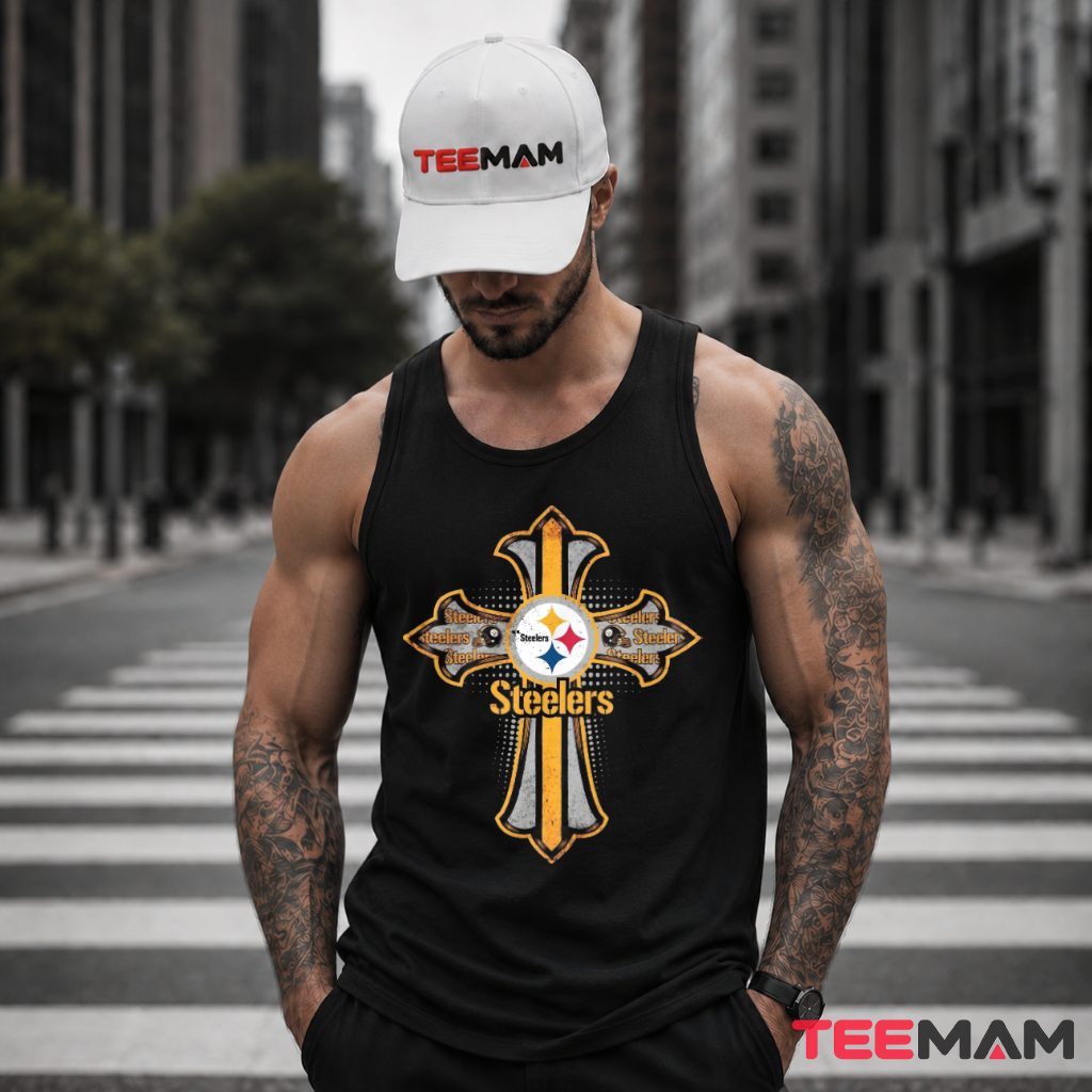 Steelers Faith Cross Football Fan Tank Top Steelers Faith Cross Football Fan Tank Top