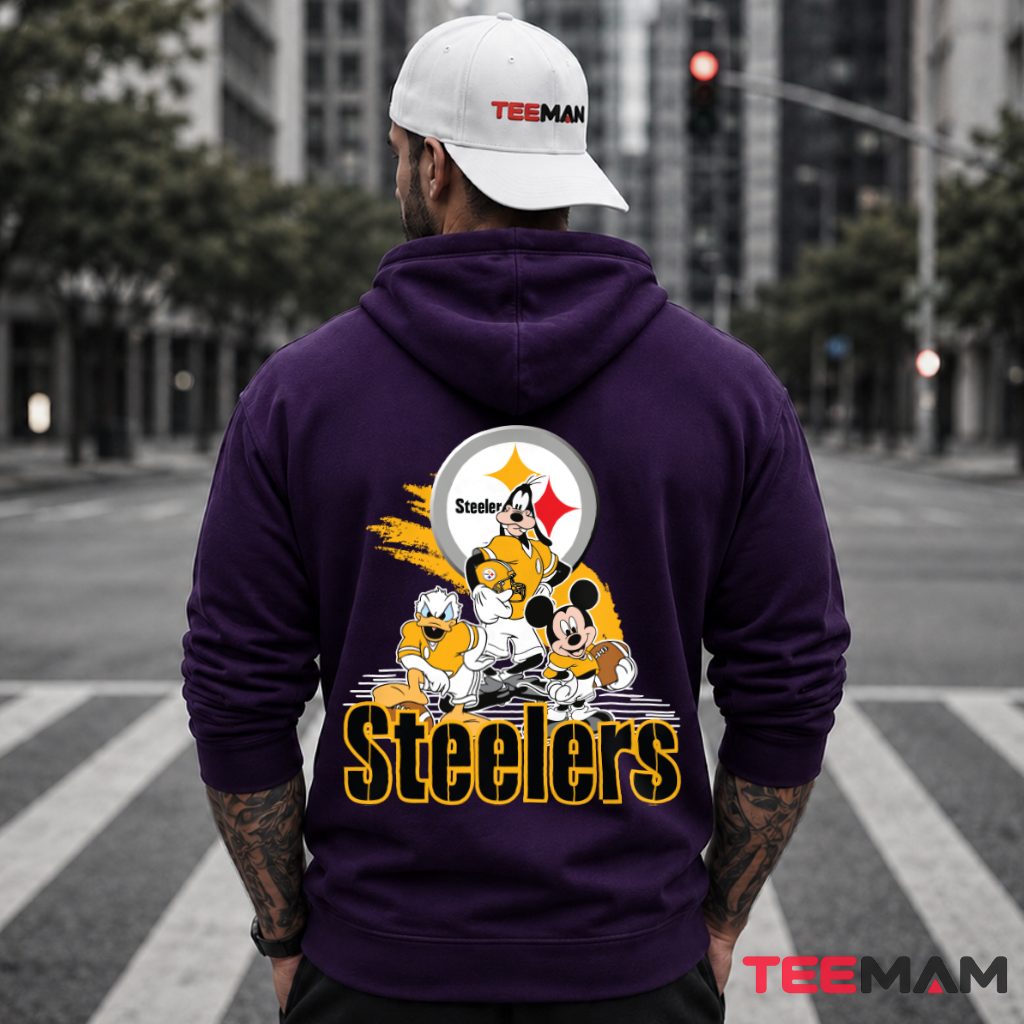 Steelers Mickey Mouse Cartoon Squad Hoodie Steelers Mickey Mouse Cartoon Squad Hoodie