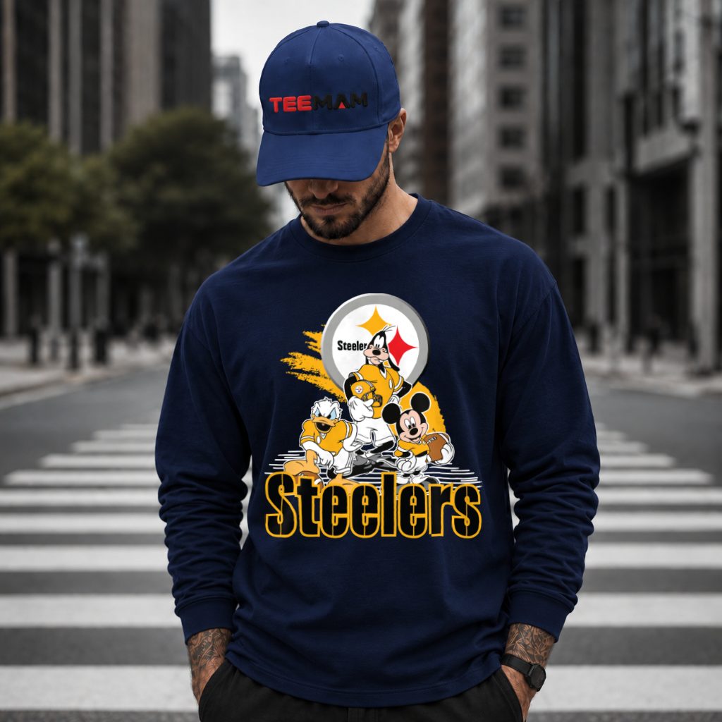 Steelers Mickey Mouse Cartoon Squad Long Sleeve Steelers Mickey Mouse Cartoon Squad Long Sleeve