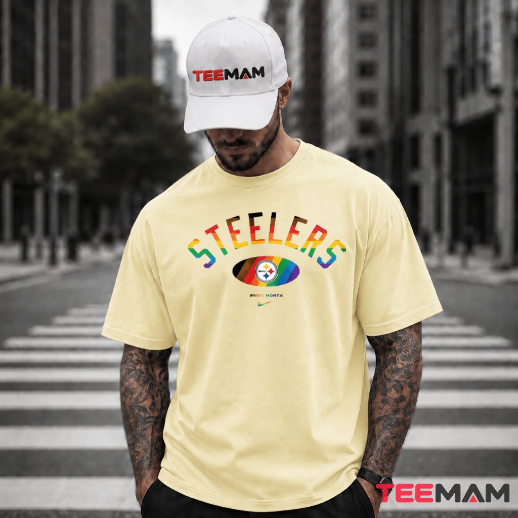 Steelers Pride Month Rainbow Logo T-Shirt