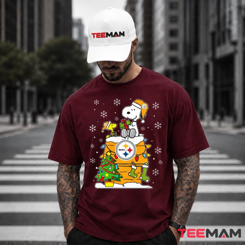 Steelers Snoopy Woodstock Christmas Chimney T-Shirt