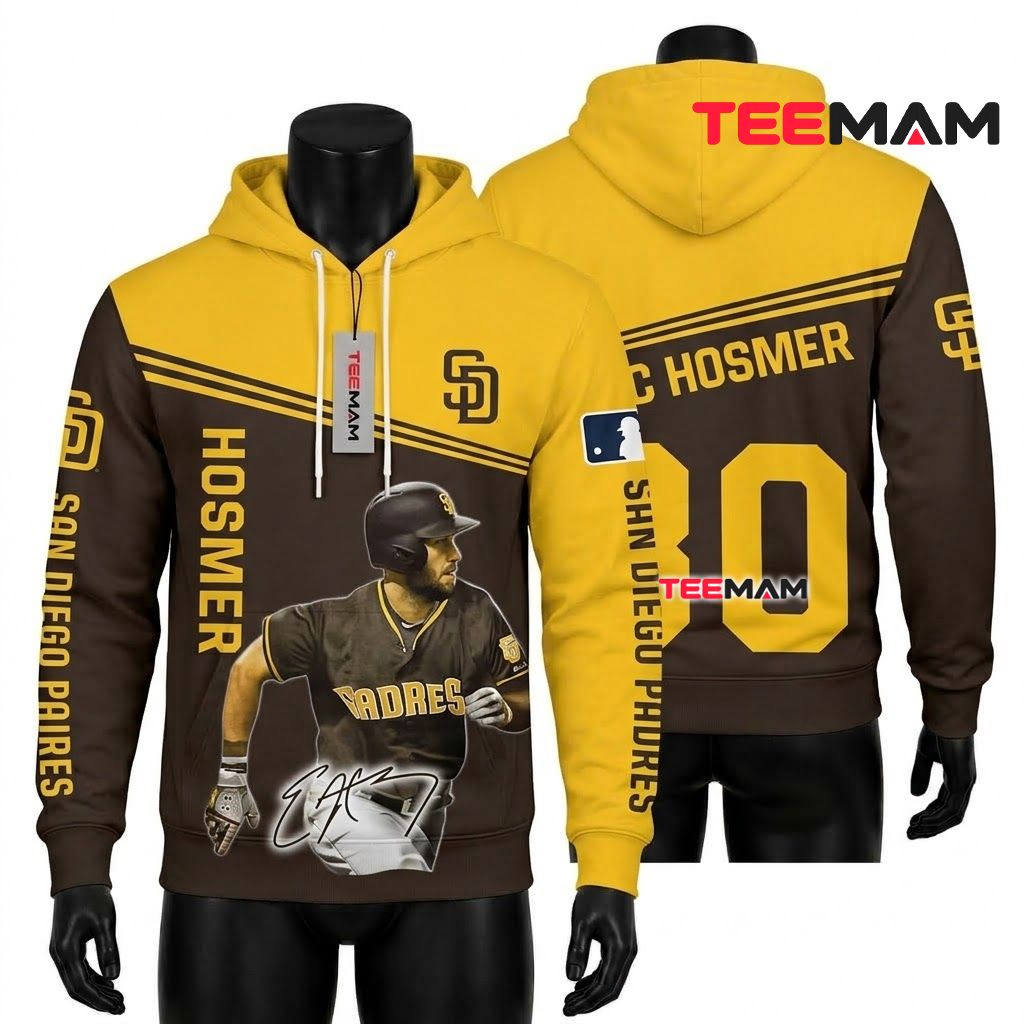San Diego Padres 3D Hoodie Eric Hosmer Signature Player Front