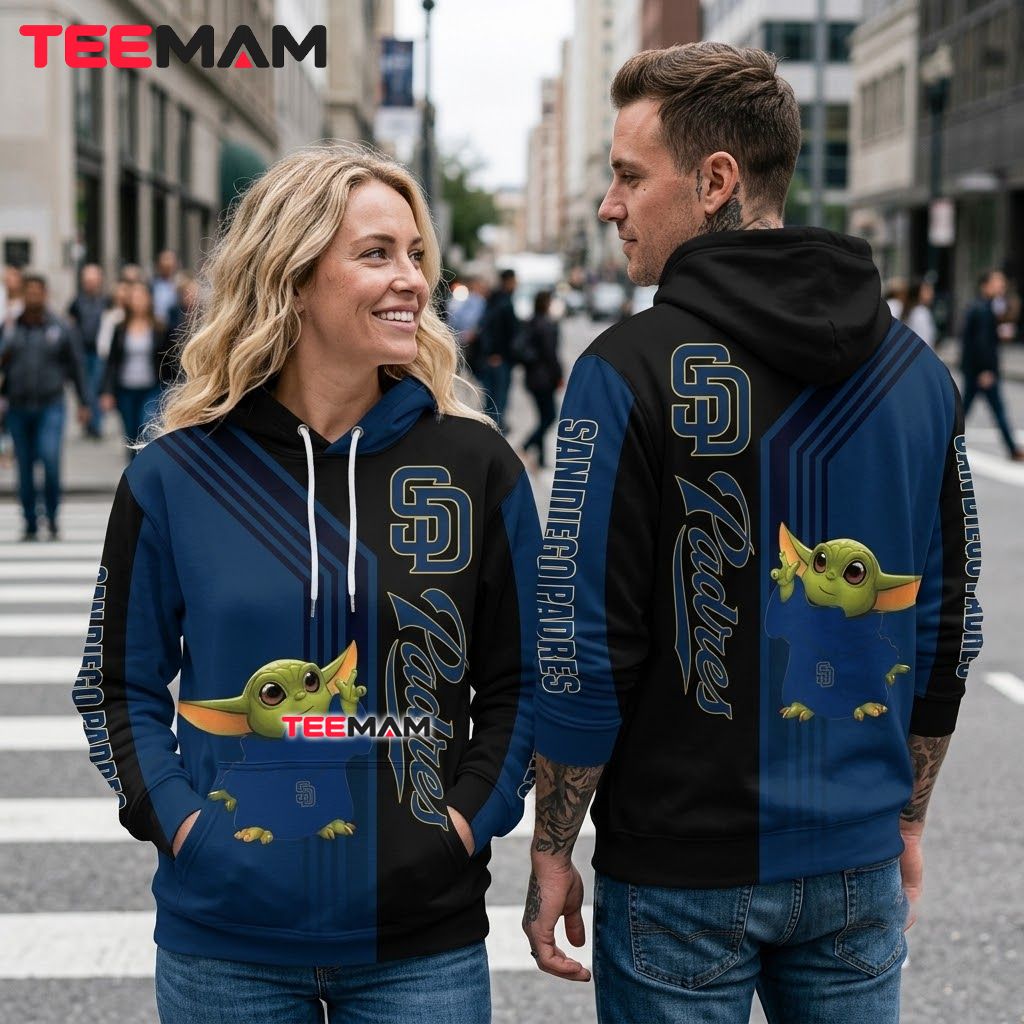 San Diego Padres All Over Print 3D Hoodie Baby Yoda Pocket Back San Diego Padres All Over Print 3D Hoodie Baby Yoda Pocket Back