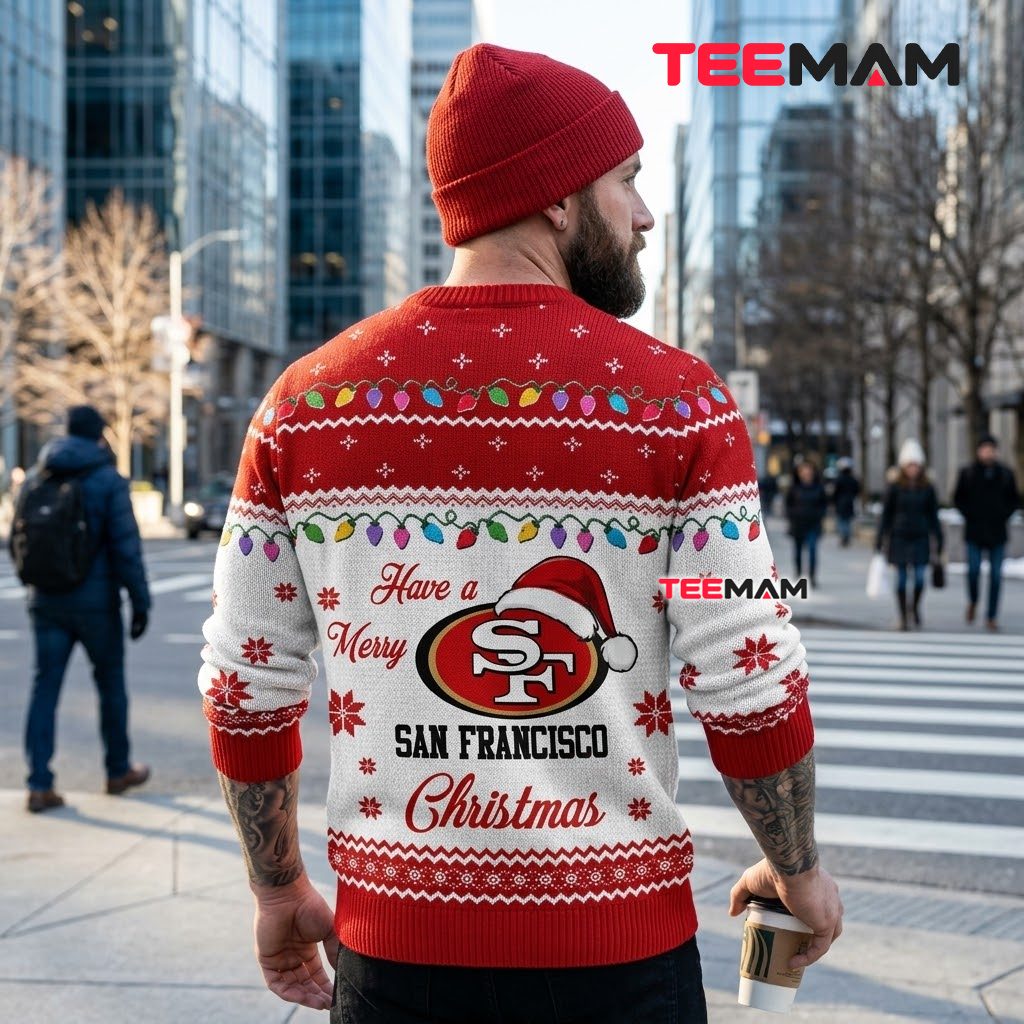 San Francisco 49 ers Christmas Ugly Sweater Family Tree Ornament Design Version 3 San Francisco 49 ers Christmas Ugly Sweater Family Tree Ornament Design Version 3
