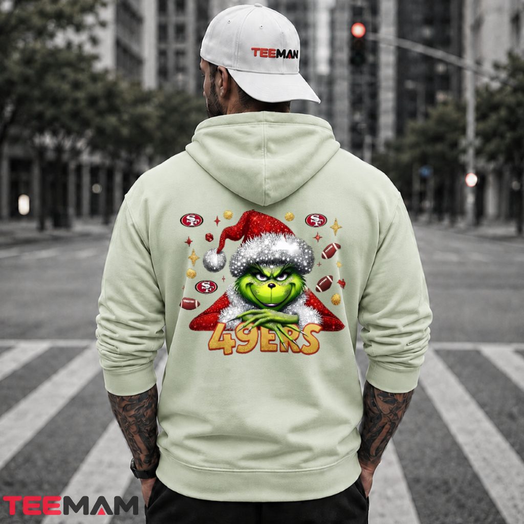 San Francisco 49Ers Grinch Bling Diamond Hoodie San Francisco 49Ers Grinch Bling Diamond Hoodie