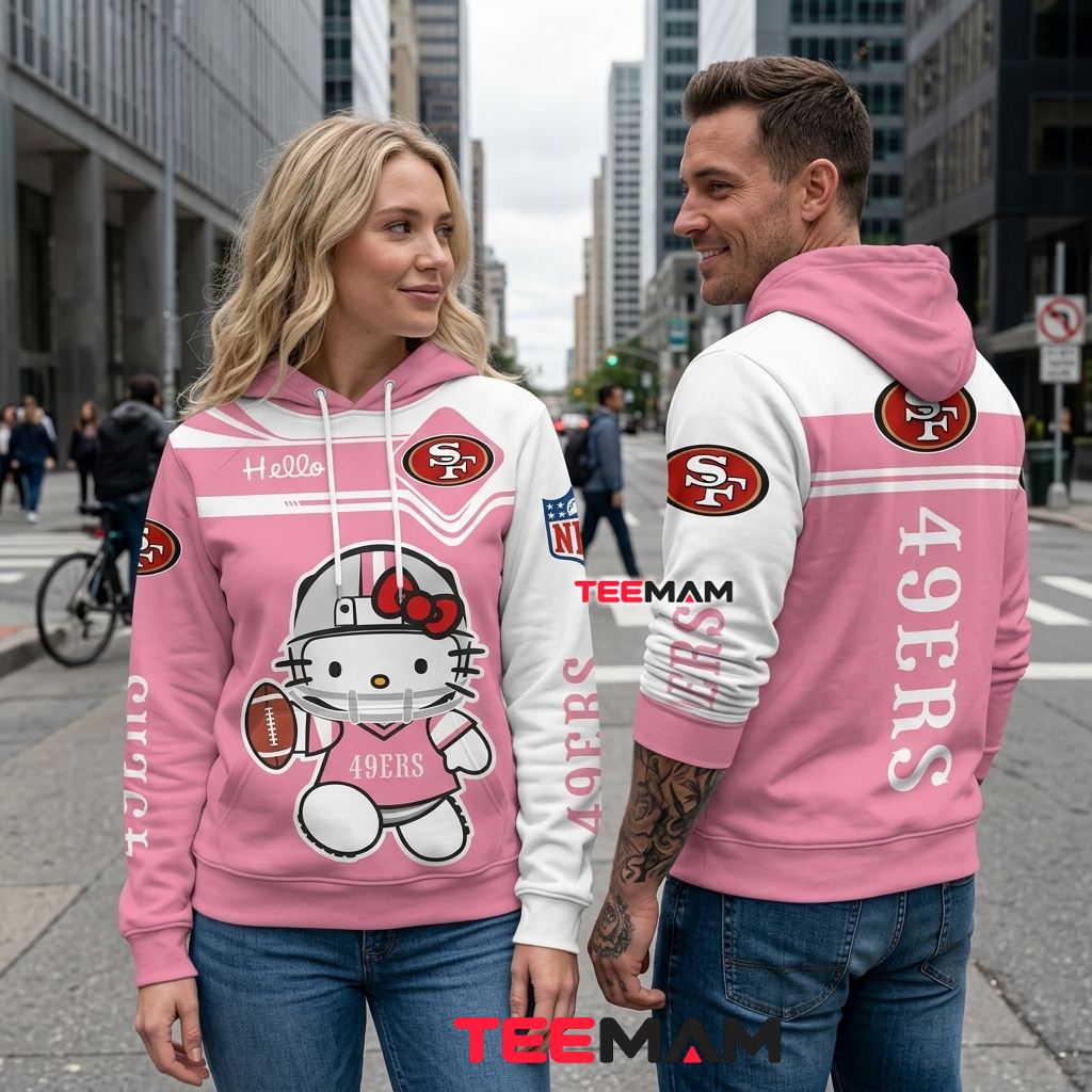 San Francisco 49ers Hello Kitty 3D Hoodie Back San Francisco 49ers Hello Kitty 3D Hoodie Back