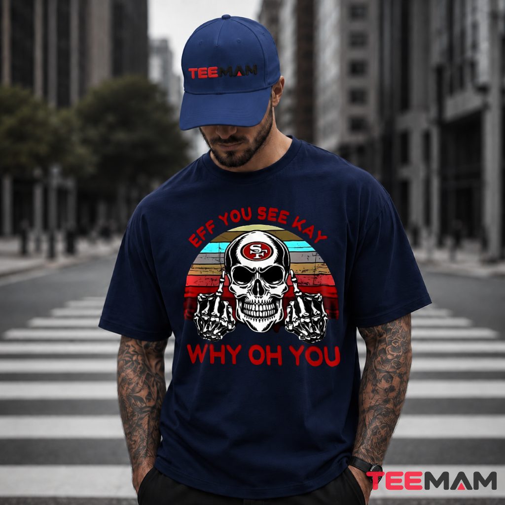 San Francisco 49ers Skull Retro Vintage T-Shirt