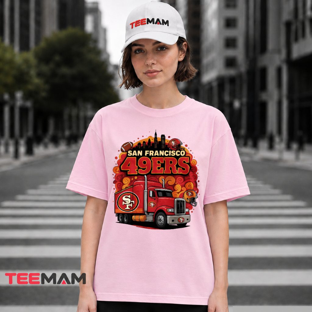 San Francisco 49ers Skyline Truck Football T-Shirt