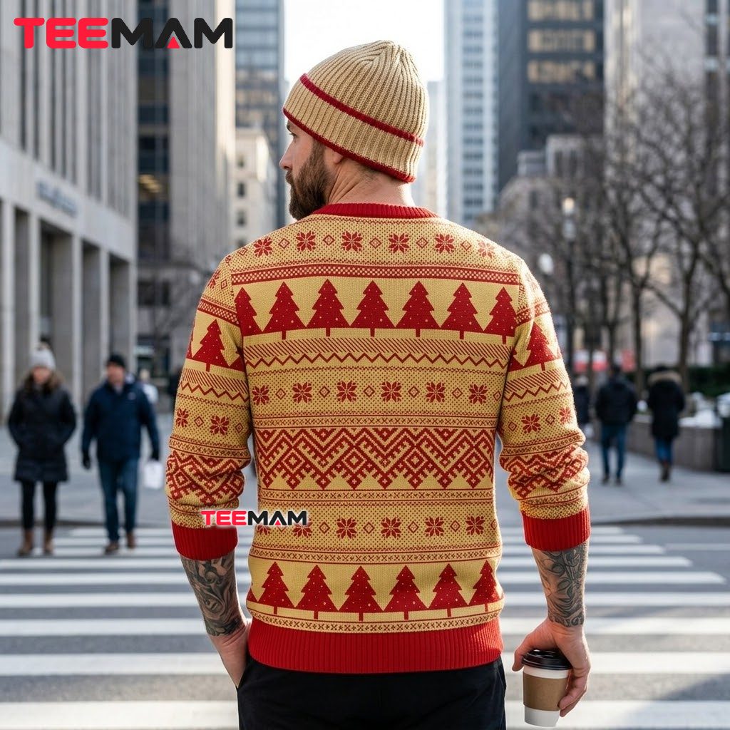 San Francisco 49ers Ugly Christmas Sweater Minions Wreath Design Version 3 San Francisco 49ers Ugly Christmas Sweater Minions Wreath Design Version 3