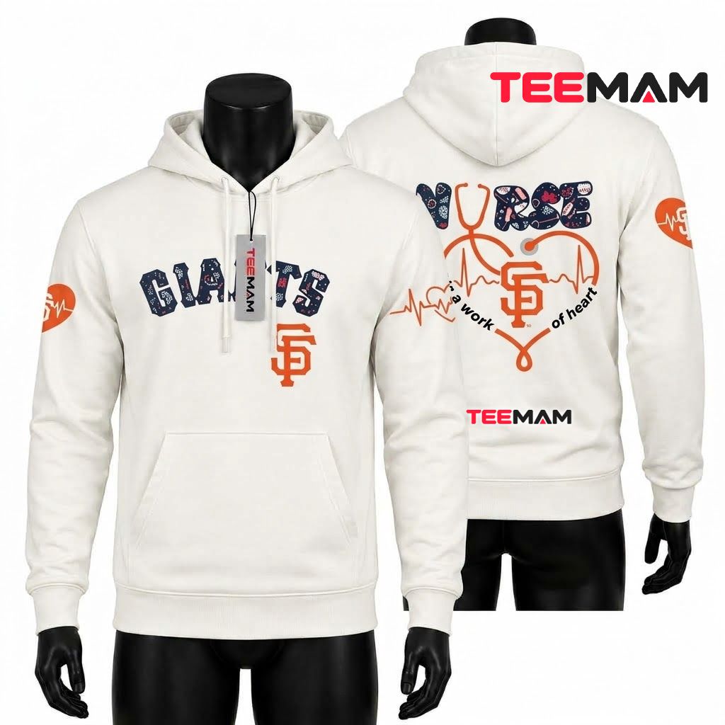 San Francisco Giants 3D Hoodie Nurse Heart Stethoscope Front