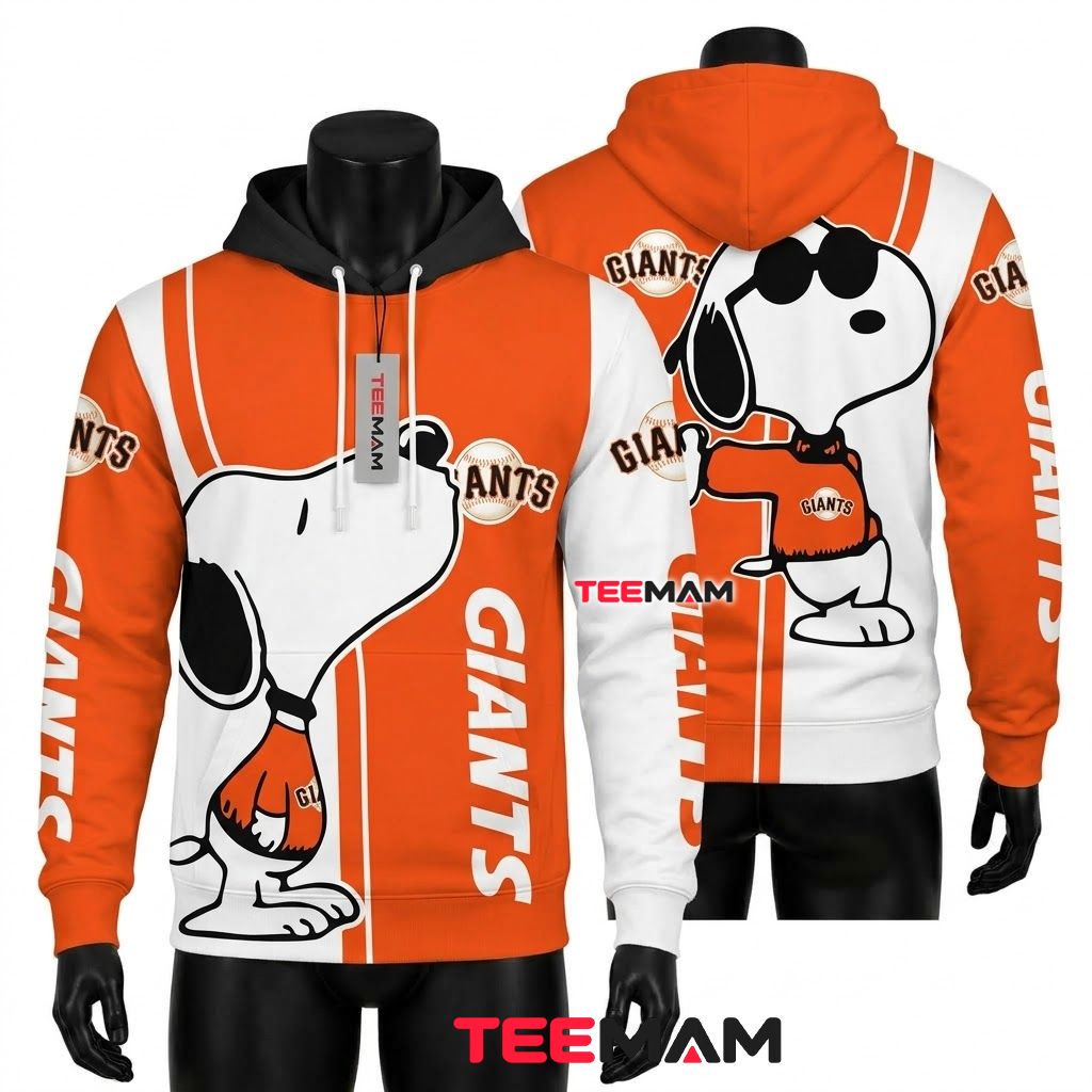 San Francisco Giants All Over Print 3D Hoodie Cool Snoopy Split Front