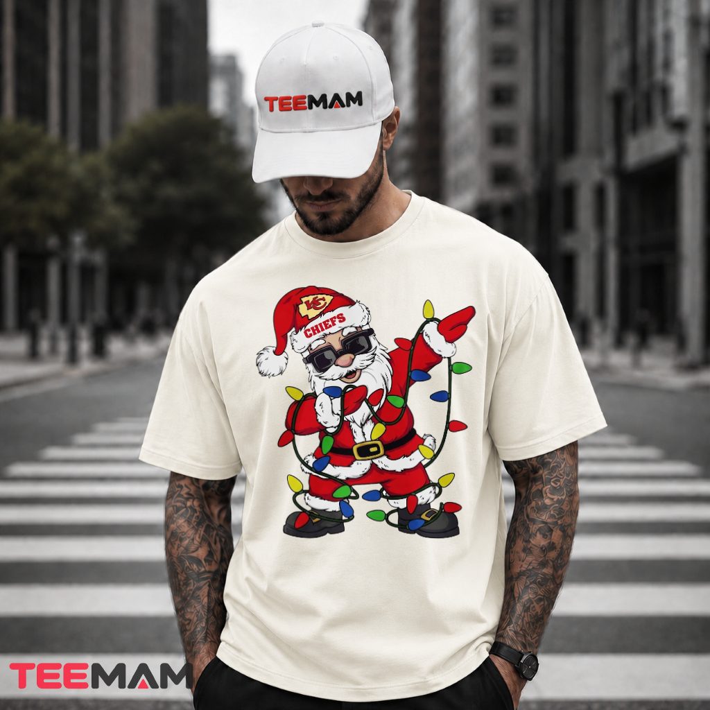 Santa Claus Kansas City Chiefs Lights T-Shirt