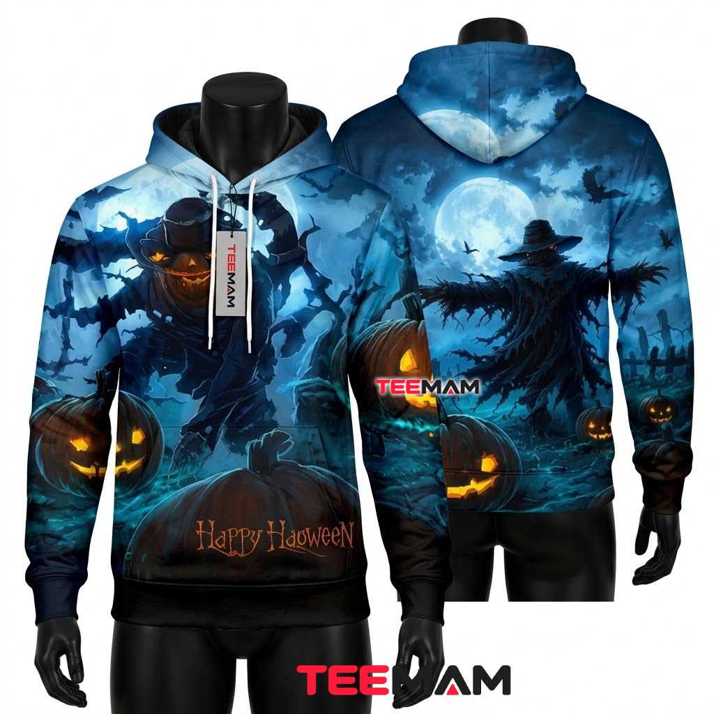 Scarecrow Halloween 3D Hoodie Happy Halloween Front