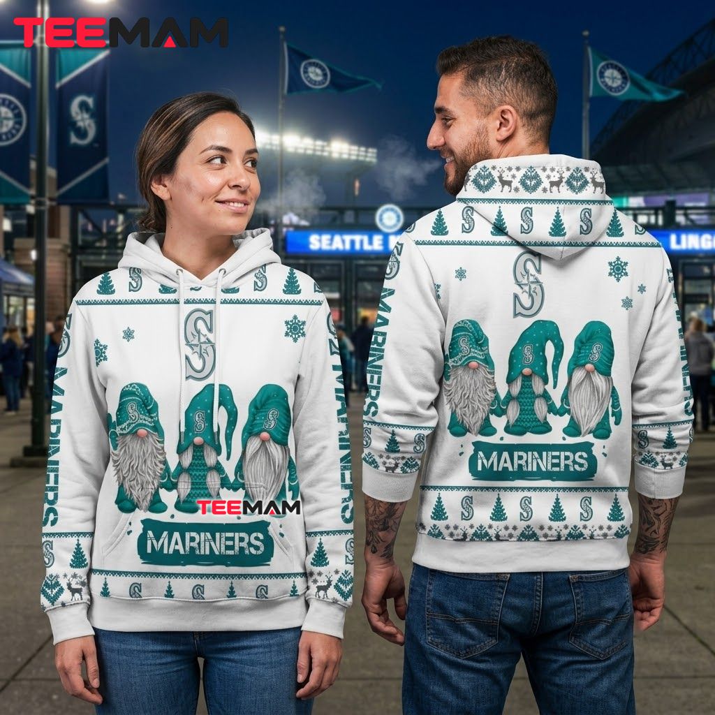 Seattle Mariners All Over Print 3D Hoodie Christmas Gnomes Back Seattle Mariners All Over Print 3D Hoodie Christmas Gnomes Back