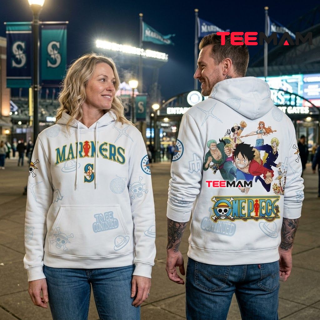 Seattle Mariners All Over Print 3D Hoodie One Piece Straw Hat Crew Back Seattle Mariners All Over Print 3D Hoodie One Piece Straw Hat Crew Back
