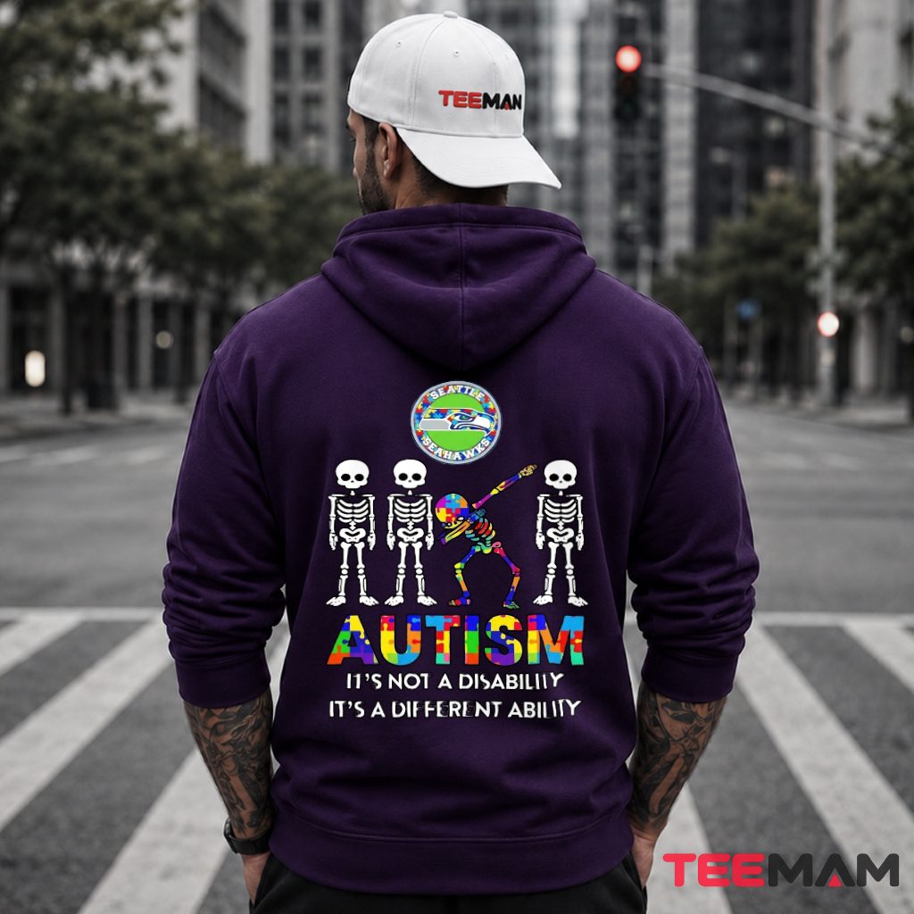 Seattle Seahawks Autism Awareness Skeleton Hoodie Seattle Seahawks Autism Awareness Skeleton Hoodie