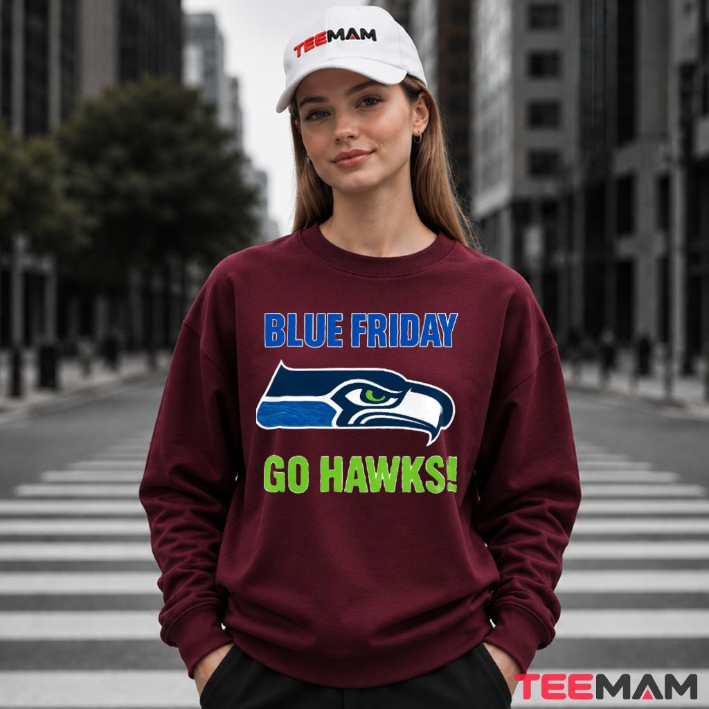 Seattle Seahawks Blue Friday Neon Logo Long Sleeve Seattle Seahawks Blue Friday Neon Logo Long Sleeve