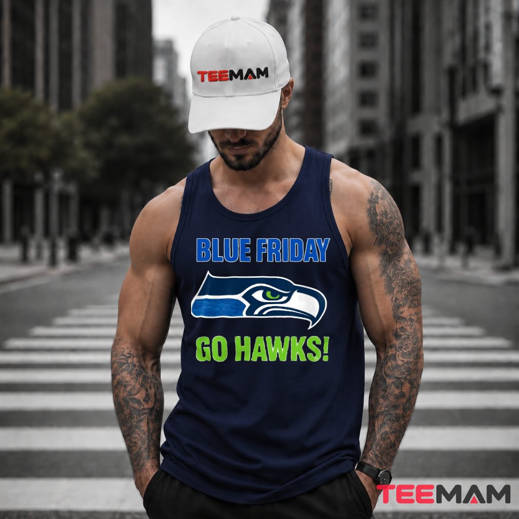 Seattle Seahawks Blue Friday Neon Logo Tank Top Seattle Seahawks Blue Friday Neon Logo Tank Top