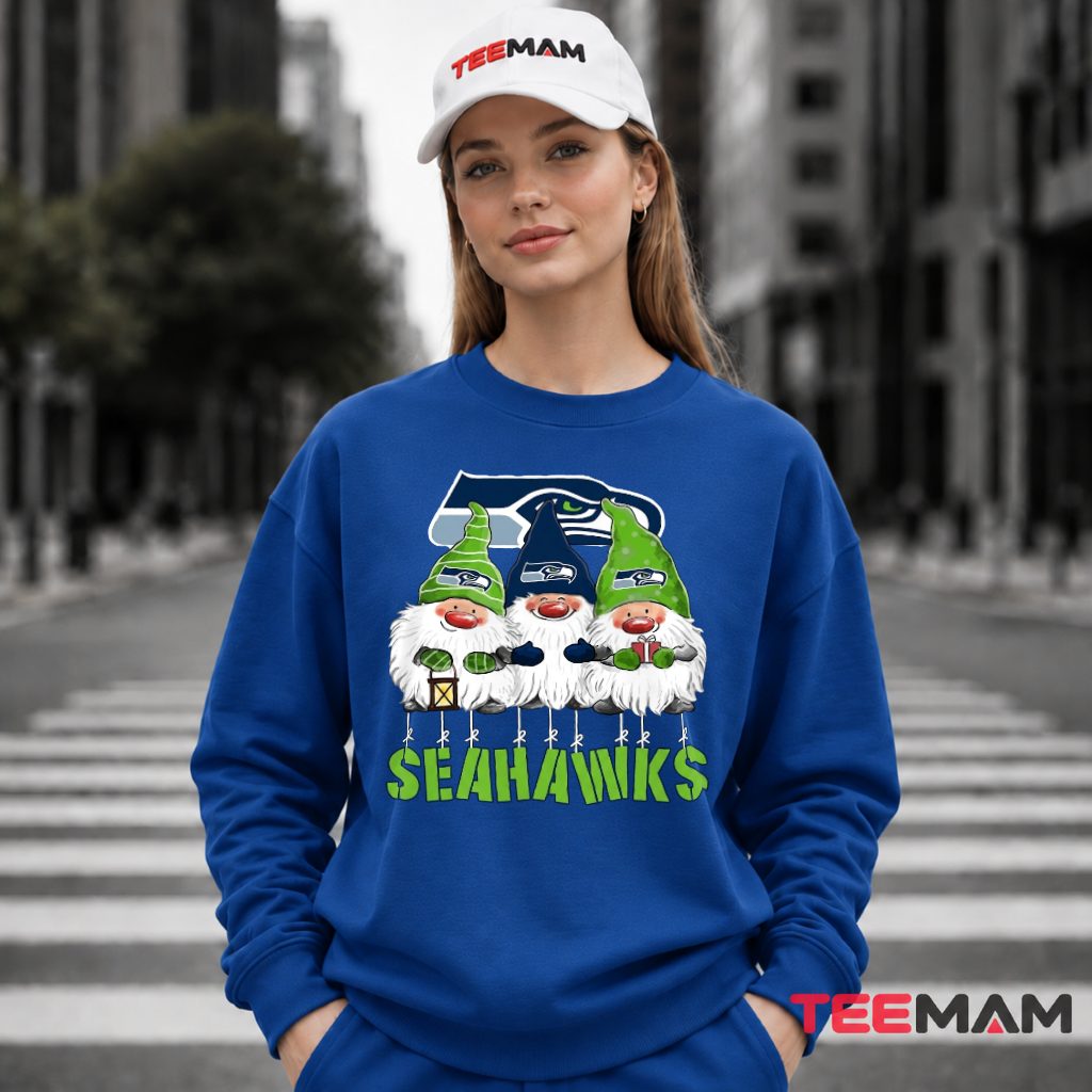Seattle Seahawks Gnomes Christmas Football Fan Long Sleeve Seattle Seahawks Gnomes Christmas Football Fan Long Sleeve