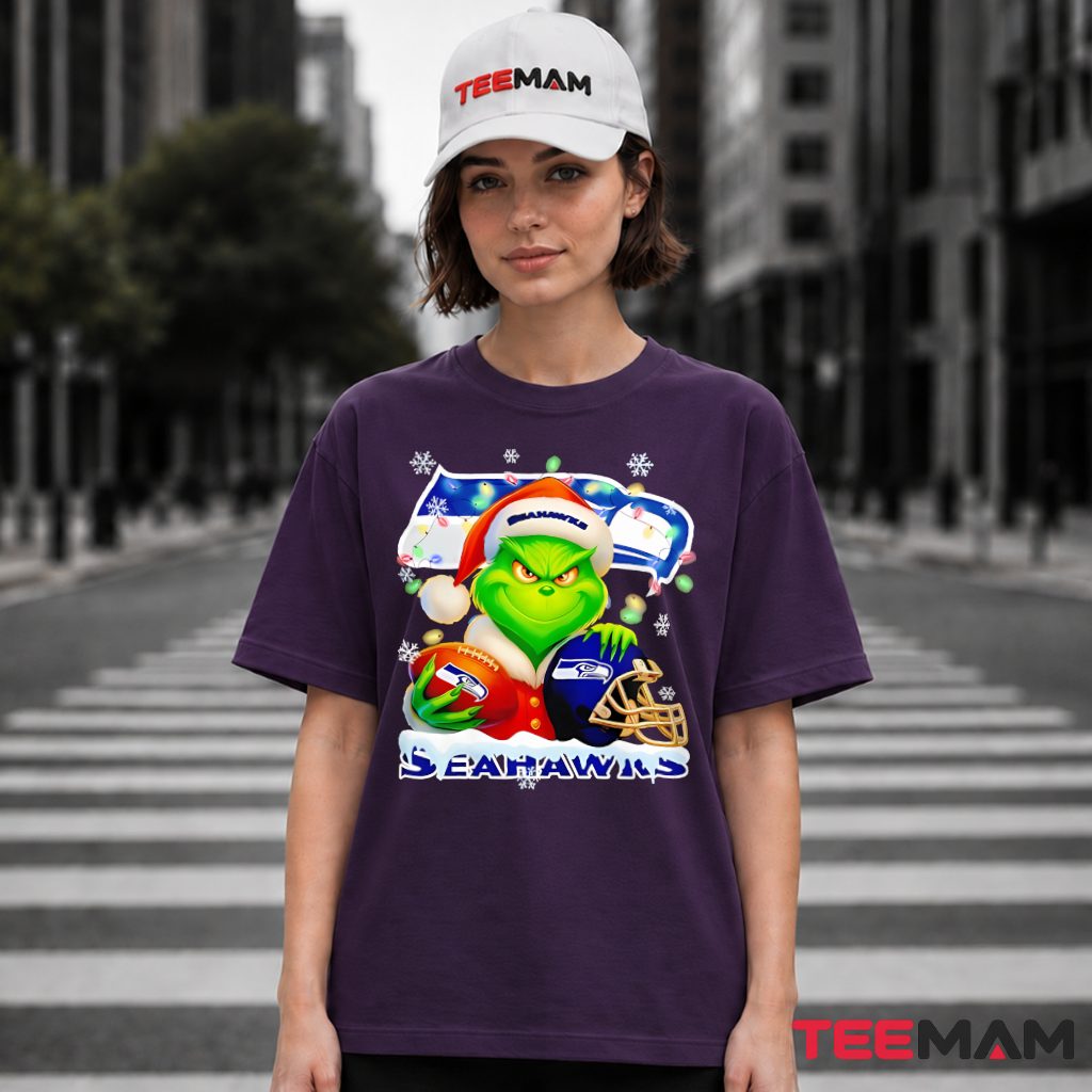 Seattle Seahawks Grinch Christmas Football T-Shirt