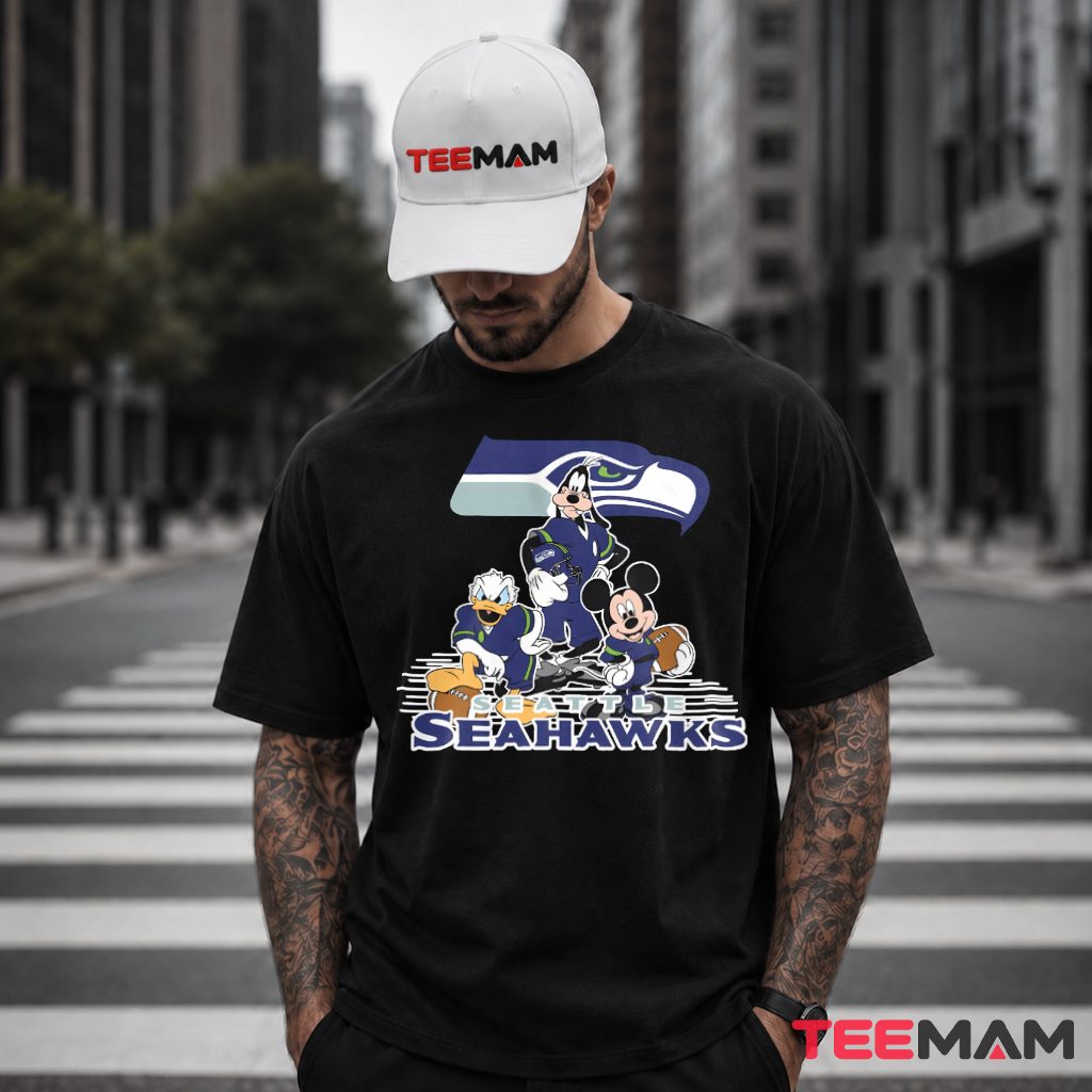 Seattle Seahawks Mickey Goofy Donald T-Shirt