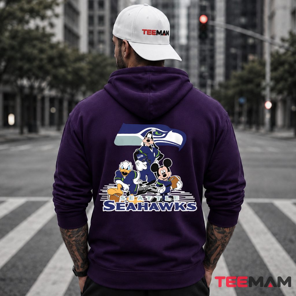 Seattle Seahawks Mickey Goofy Donald Hoodie Seattle Seahawks Mickey Goofy Donald Hoodie