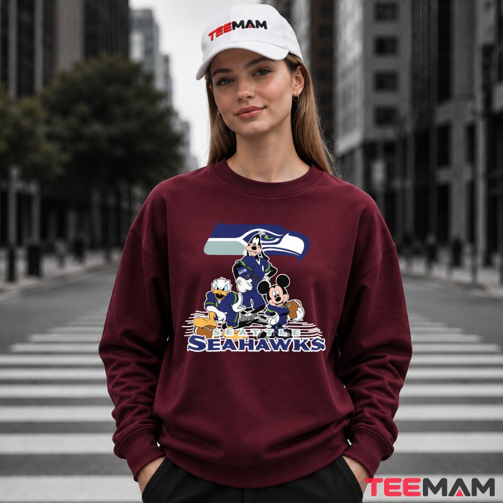 Seattle Seahawks Mickey Goofy Donald Long Sleeve Seattle Seahawks Mickey Goofy Donald Long Sleeve