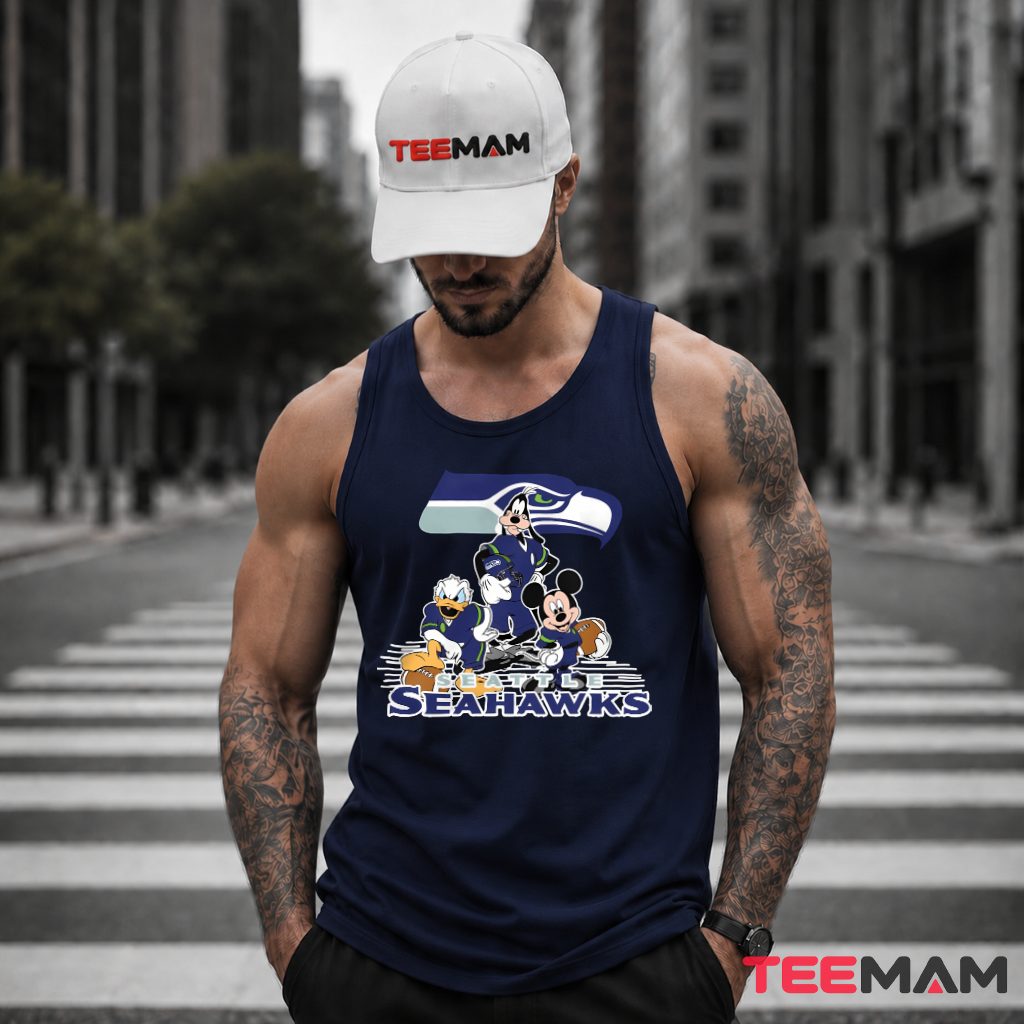 Seattle Seahawks Mickey Goofy Donald Tank Top Seattle Seahawks Mickey Goofy Donald Tank Top