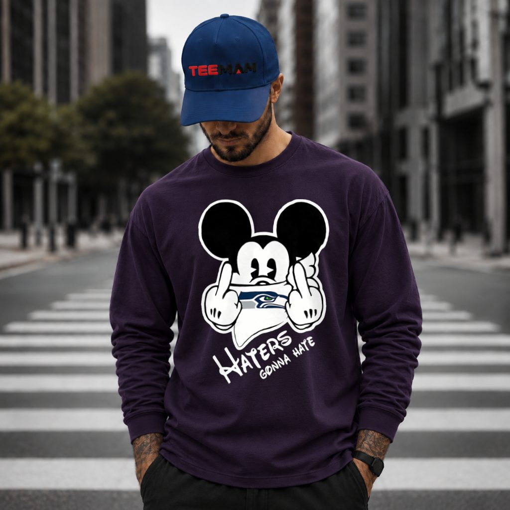 Seattle Seahawks Mickey Haters Bandana Long Sleeve Seattle Seahawks Mickey Haters Bandana Long Sleeve